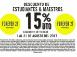 En Forever 21 descuento del 15% a estudiantes y maestros durante agosto