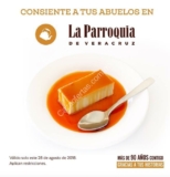 Promoción La Parroquia Día del Abuelo: Flan napolitano gratis para los abuelos hoy 28 de agosto