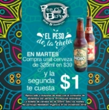 Promoción Martes Perros y Burros: segunda cerveza a $1 peso