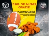 Promoción Perros y Burros Super Bowl: Compra botella de Red Label o Bacardí y llévate 1kg de alitas gratis el 3 de febrero