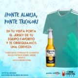 Promoción Ponte Almeja partido México vs Suecia: Cerveza de regalo si llevas el jersey de tu equipo favorito