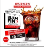 Promoción Potzollcalli El Buen Fin 2018: segundo refresco por $5