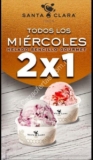 Promoción Santa Clara de 2×1 en helado sencillo gourmet todos los miércoles