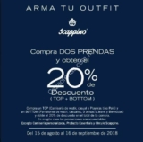 Promoción Scappino de 20% de descuento adicional en la compra de una camisa y un pantalón