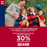 Promoción Sears Fin de Semana Chaps: cupón del 30% de descuento + boletos a conciertos de regalo