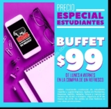 Promoción Sirloin Stockade: estudiantes precio especial de buffet a $99 de lunes a viernes