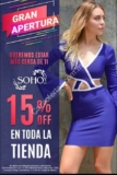 Promoción Soho Plaza Satélite: 15% de descuento en toda la tienda por inauguración