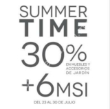 Promoción Summer Time móbica: 30% de descuento en accesorios y muebles para jardín + 6 msi