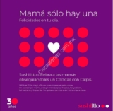 Promoción Sushi Itto Día de las Madres: Cocktail con Calpis de regalo para todas las mamás