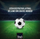 Promoción Toks Final Champions League: 2×1 en bebidas este 26 de mayo
