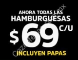 Promoción Vips: Todas las hamburguesas a sólo $69 (incluyen papas