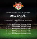 Promoción del Mundial Chilis: hasta $300 de descuento si vas varias veces durante el Mundial