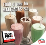 Promoción restaurantes Chazz El Buen Fin 2018: 2×1 en malteadas