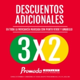 Descuentos adicionales Promoda: 3×2 en toda la mercancía con punto verde y amarillo