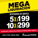 Mega Liquidación Promoda: Accesorios de unifila a 5x$199 ó 10x$299