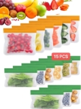 Juego de 15 bolsas reutilizables para almacenar comida bajan de precio