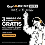 Cupón Rappi Prime Week de 3 meses GRATIS de Prime Basic con envíos sin costo