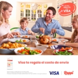 Promoción Rappi Visa de envío Gratis en pedidos de comida de 2pm a 5pm