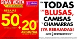 Rebajas Suburbia Gran Venta de Liquidación: Hasta 50% de descuento + 20% adicional en blusas, camisas y chamarras