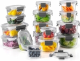 Juego de 16 recipientes de vidrio para almacenar alimentos bajan a su menor precio