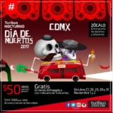 Recorrido Turibus Nocturno de Día de Muertos a sólo $50 o gratis si vas disfrazado