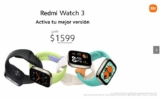 Nuevo smartwatch Xiaomi Redmi Watch 3 rebajado a $1,599 por lanzamiento