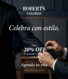 Promo Roberts: Hasta 20% de descuento en prendas a medida + 9 msi