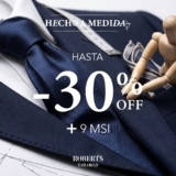Promo Roberts: Hasta 30% de descuento en traje a medida + 9 msi