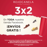 Promoción Rojocanela: 3×2 en toda la tienda de Facebook