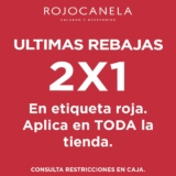 Últimas Rebajas Rojocanela: 2×1 en etiqueta roja en toda la tienda