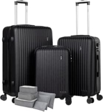 Juego de 3 maletas rígidas de viaje con bolsas organizadoras bajan a su menor precio + 3 meses sin intereses
