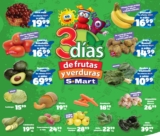 Ofertas S-Mart 3 días de frutas y verduras del 25 al 27 de agosto 2026