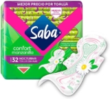 32 pack toallas nocturnas Saba Confort Manzanilla bajan a un gran precio