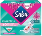 Toallas con alas Saba Invisible con 60 piezas baja a un excelente precio + 10% adicional con Planea y Ahorra