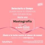 En Salud Digna: Mastografías a solo $250 durante octubre 2026