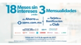 Promoción Sams Club 18 meses sin intereses + 3 de bonificación en categorías participantes