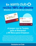 En Sam’s Club 10% de ahorro en tus compras pagando con tu Tarjeta para el Bienestar y Mi Beca para Empezar