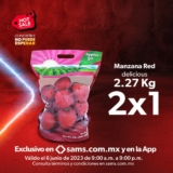 Sam’s Club Horas Extraordinarias Hot Sale 6 de junio: 2×1 en manzanas y más