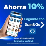 En Sam’s Club 10% de ahorro en productos seleccionados con Scan&Go hasta el 31 de julio 2026