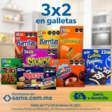 3×2 en galletas en Sams Club del 17 al 20 de febrero 2021