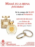 Promo Sanborns Día de las Madres: pulsera con baño de oro Gratis en perfumería y cosméticos