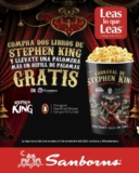 En Sanborns compra 2 libros de Stephen King y llévate una palomera edición especial con palomitas