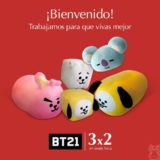 3×2 en peluches y cojines BT21 en tiendas Sanborns