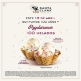 Helados GRATIS para los 100 primeros hoy en Heladerías Santa Clara por 100 Aniversario