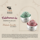 2×1 en helados sencillos en Santa Clara los miércoles