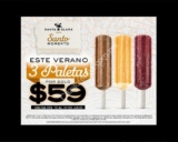 Promoción Santa Clara: 3 paletas a sólo $59