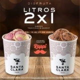 2×1 en litros de helado en Santa Clara esta semana, aplica también por Rappi