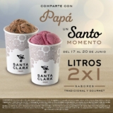 Promoción Santa Clara Día del Padre: 2×1 en litros de helado del 17 al 20 de junio
