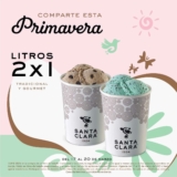 Promoción de Primavera Santa Clara: 2×1 en litros de helado del 17 al 20 de marzo