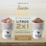 Santo Verano Santa Clara: 2×1 en litros de helado del 13 al 17 de julio